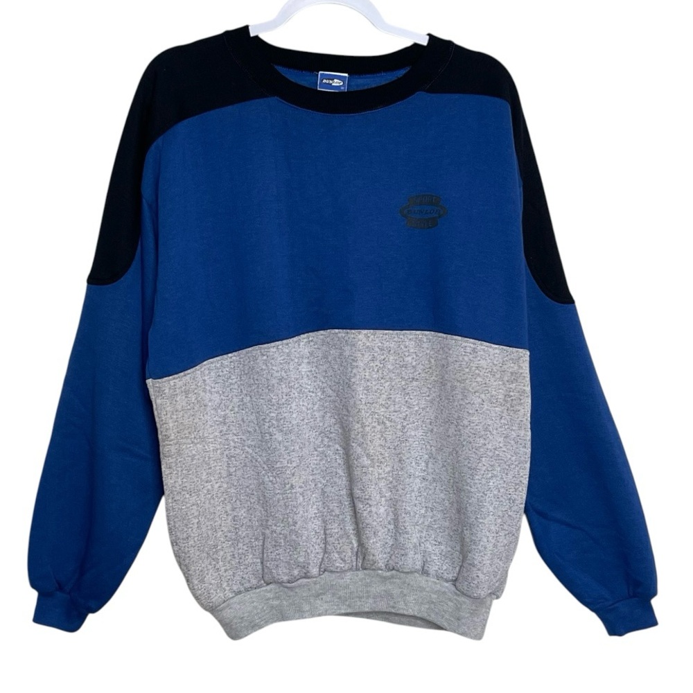 Dunlop Elbow Patch Sweatshirt Soft Fleece Lined Athleisure Pockets Comfy Men L